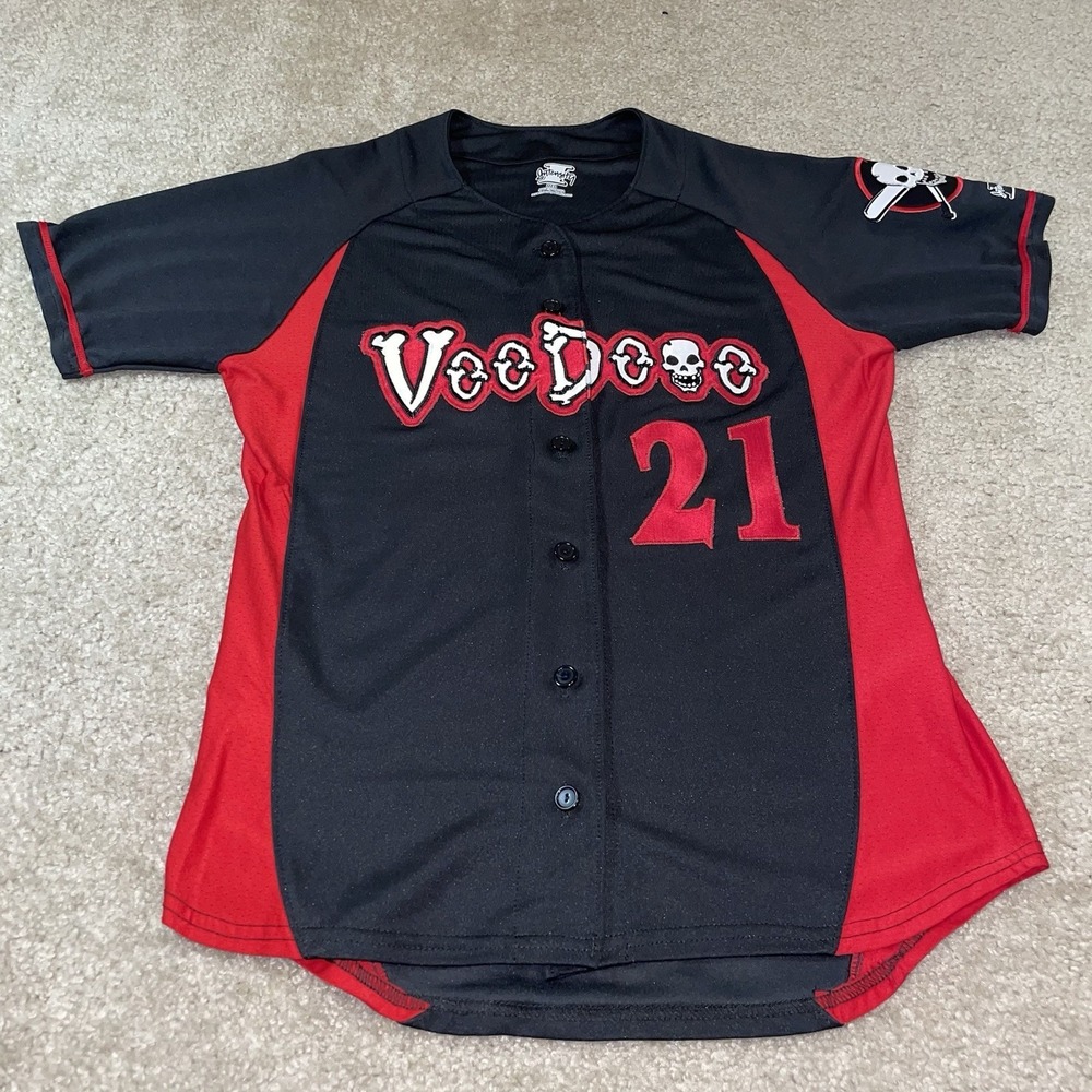 Intensity Athletics VooDoo 21 Baseball Jersey Mens Medium Black Red‎ USA Made
